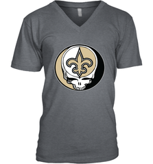 New Orleans Saints Grateful Dead Steal Your Face NFL Football Mens V-Neck T-Shirt Mens V-Neck T-Shirt - VeigarTee