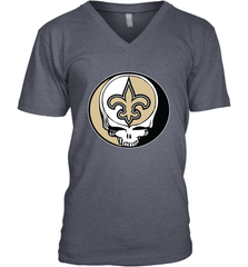 New Orleans Saints Grateful Dead Steal Your Face NFL Football Mens V-Neck T-Shirt Mens V-Neck T-Shirt - VeigarTee