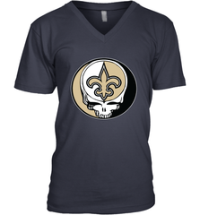 New Orleans Saints Grateful Dead Steal Your Face NFL Football Mens V-Neck T-Shirt Mens V-Neck T-Shirt - VeigarTee
