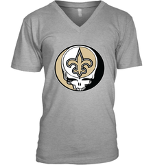 New Orleans Saints Grateful Dead Steal Your Face NFL Football Mens V-Neck T-Shirt Mens V-Neck T-Shirt - VeigarTee