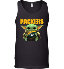 Baby Yoda Loves The Green Bay Packers Star Wars Baby Yoda Hugs Packers NFL Mens Tank Top Mens Tank Top - VeigarTee