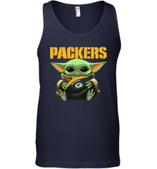 Baby Yoda Loves The Green Bay Packers Star Wars Baby Yoda Hugs Packers NFL Mens Tank Top Mens Tank Top - VeigarTee