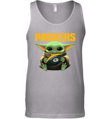 Baby Yoda Loves The Green Bay Packers Star Wars Baby Yoda Hugs Packers NFL Mens Tank Top Mens Tank Top - VeigarTee