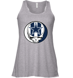 Dallas Cowboys Grateful Dead Steal Your Face NFL Football Womens Racerback Tank Top