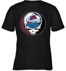 Colorado Avalanche Grateful Dead Steal Your Face Hockey NHL Youth T-Shirt Youth T-Shirt - VeigarTee
