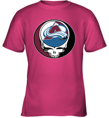 Colorado Avalanche Grateful Dead Steal Your Face Hockey NHL Youth T-Shirt Youth T-Shirt - VeigarTee