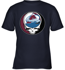Colorado Avalanche Grateful Dead Steal Your Face Hockey NHL Youth T-Shirt Youth T-Shirt - VeigarTee