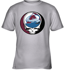 Colorado Avalanche Grateful Dead Steal Your Face Hockey NHL Youth T-Shirt Youth T-Shirt - VeigarTee