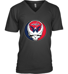 Washington Capitals Grateful Dead Steal Your Face Hockey NHL Mens V-Neck T-Shirt