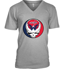 Washington Capitals Grateful Dead Steal Your Face Hockey NHL Mens V-Neck T-Shirt Mens V-Neck T-Shirt - VeigarTee