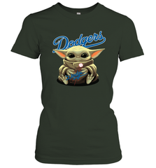 Baby Yoda Hugs Loves The Los Angeles Dodgers Baseball Womens T-Shirt Womens T-Shirt - VeigarTee