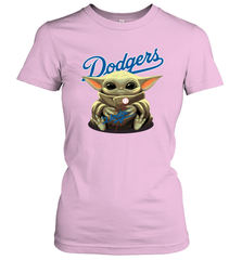 Baby Yoda Hugs Loves The Los Angeles Dodgers Baseball Womens T-Shirt Womens T-Shirt - VeigarTee