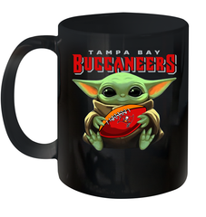Baby Yoda Loves The Tampa Bay Buccaneers Star Wars Baby Yoda Hugs Buccaneers NFL Ceramic Mug 11oz Ceramic Mug 11oz - VeigarTee