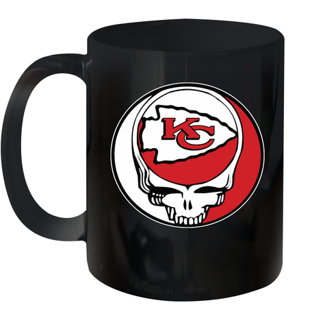 Kansas City Chiefs Grateful Dead Steal Your Face NFL Football Ceramic Mug 11oz Ceramic Mug 11oz / Black / 11oz Ceramic Mug 11oz - VeigarTee