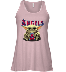 Baby Yoda Hugs Loves The Los Angeles Angels Baseball Womens Racerback Tank Top Womens Racerback Tank Top - VeigarTee
