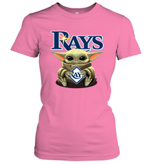 Baby Yoda Hugs Loves The Tampa Bay Rays Baseball Womens T-Shirt Womens T-Shirt - VeigarTee