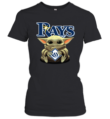 Baby Yoda Hugs Loves The Tampa Bay Rays Baseball Womens T-Shirt Womens T-Shirt - VeigarTee