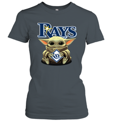 Baby Yoda Hugs Loves The Tampa Bay Rays Baseball Womens T-Shirt Womens T-Shirt - VeigarTee