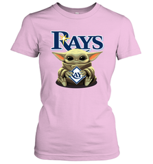 Baby Yoda Hugs Loves The Tampa Bay Rays Baseball Womens T-Shirt Womens T-Shirt - VeigarTee