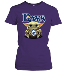 Baby Yoda Hugs Loves The Tampa Bay Rays Baseball Womens T-Shirt Womens T-Shirt - VeigarTee