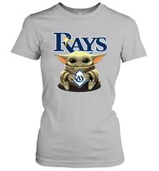 Baby Yoda Hugs Loves The Tampa Bay Rays Baseball Womens T-Shirt Womens T-Shirt - VeigarTee