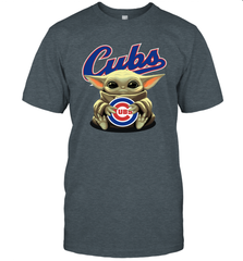 Baby Yoda Hugs Loves The Chicago Cubs Baseball Mens T-Shirt Mens T-Shirt - VeigarTee