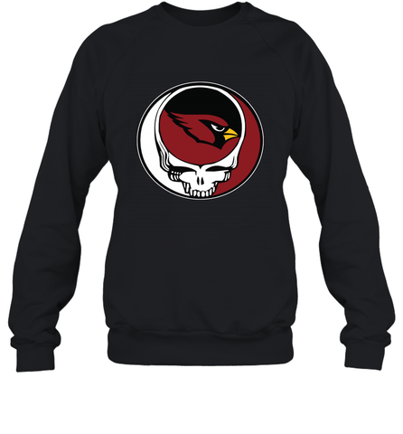Arizona Cardinals Grateful Dead Steal Your Face NFL Football Adult Sweatshirt Adult Sweatshirt / Black / S Adult Sweatshirt - VeigarTee