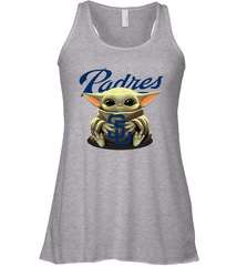 Baby Yoda Hugs Loves The San Diego Padres Baseball Womens Racerback Tank Top Womens Racerback Tank Top - VeigarTee
