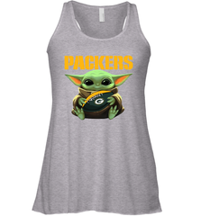 Baby Yoda Loves The Green Bay Packers Star Wars Baby Yoda Hugs Packers NFL Womens Racerback Tank Top Womens Racerback Tank Top - VeigarTee