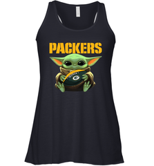 Baby Yoda Loves The Green Bay Packers Star Wars Baby Yoda Hugs Packers NFL Womens Racerback Tank Top Womens Racerback Tank Top - VeigarTee