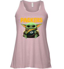 Baby Yoda Loves The Green Bay Packers Star Wars Baby Yoda Hugs Packers NFL Womens Racerback Tank Top Womens Racerback Tank Top - VeigarTee