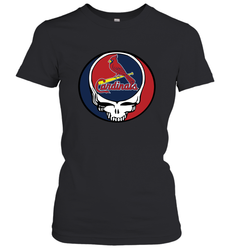 St Louis Cardinals Grateful Dead Steal Your Face Baseball Womens T-Shirt