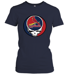 St Louis Cardinals Grateful Dead Steal Your Face Baseball Womens T-Shirt
