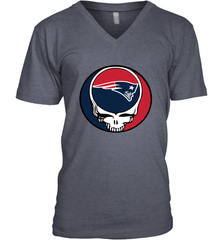 New England Patriots Grateful Dead Steal Your Face NFL Football Mens V-Neck T-Shirt Mens V-Neck T-Shirt - VeigarTee