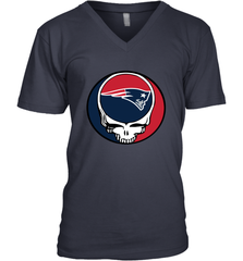 New England Patriots Grateful Dead Steal Your Face NFL Football Mens V-Neck T-Shirt Mens V-Neck T-Shirt - VeigarTee