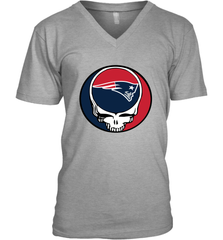 New England Patriots Grateful Dead Steal Your Face NFL Football Mens V-Neck T-Shirt Mens V-Neck T-Shirt - VeigarTee