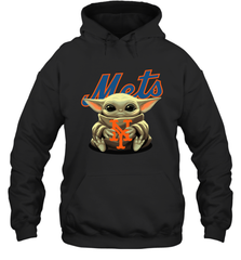 Baby Yoda Hugs Loves The New York Mets Baseball Adult Hoodie Sweatshirt Adult Hoodie Sweatshirt - VeigarTee