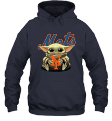 Baby Yoda Hugs Loves The New York Mets Baseball Adult Hoodie Sweatshirt Adult Hoodie Sweatshirt - VeigarTee