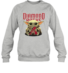 Baby Yoda Hugs Loves The Arizona Diamondbacks Baseball Adult Sweatshirt Adult Sweatshirt - VeigarTee
