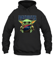 Baby Yoda Loves The New England Patriots Star Wars Baby Yoda Hugs Patriots NFL Adult Hoodie Sweatshirt Adult Hoodie Sweatshirt - VeigarTee