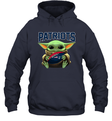 Baby Yoda Loves The New England Patriots Star Wars Baby Yoda Hugs Patriots NFL Adult Hoodie Sweatshirt Adult Hoodie Sweatshirt - VeigarTee