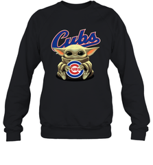 Baby Yoda Hugs Loves The Chicago Cubs Baseball Adult Sweatshirt Adult Sweatshirt - VeigarTee