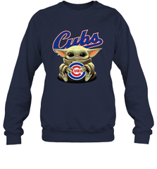 Baby Yoda Hugs Loves The Chicago Cubs Baseball Adult Sweatshirt Adult Sweatshirt - VeigarTee