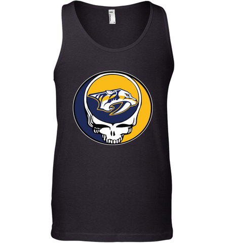 Nashville Predators Grateful Dead Steal Your Face Hockey NHL Mens Tank Top Mens Tank Top / Black / XS Mens Tank Top - VeigarTee