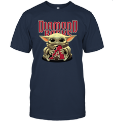 Baby Yoda Hugs Loves The Arizona Diamondbacks Baseball Mens T-Shirt Mens T-Shirt - VeigarTee