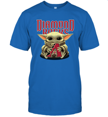 Baby Yoda Hugs Loves The Arizona Diamondbacks Baseball Mens T-Shirt Mens T-Shirt - VeigarTee