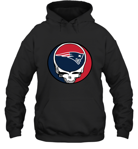 New England Patriots Grateful Dead Steal Your Face NFL Football Adult Hoodie Sweatshirt Adult Hoodie Sweatshirt / Black / S Adult Hoodie Sweatshirt - VeigarTee