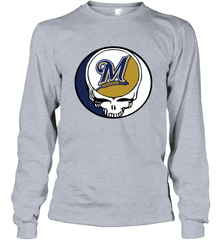Milwaukee Brewers Grateful Dead Steal Your Face Baseball Adult Long Sleeve T-Shirt Adult Long Sleeve T-Shirt - VeigarTee