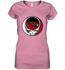 Arizona Cardinals Grateful Dead Steal Your Face NFL Football Womens V-Neck T-Shirt Womens V-Neck T-Shirt - VeigarTee