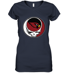 Arizona Cardinals Grateful Dead Steal Your Face NFL Football Womens V-Neck T-Shirt Womens V-Neck T-Shirt - VeigarTee